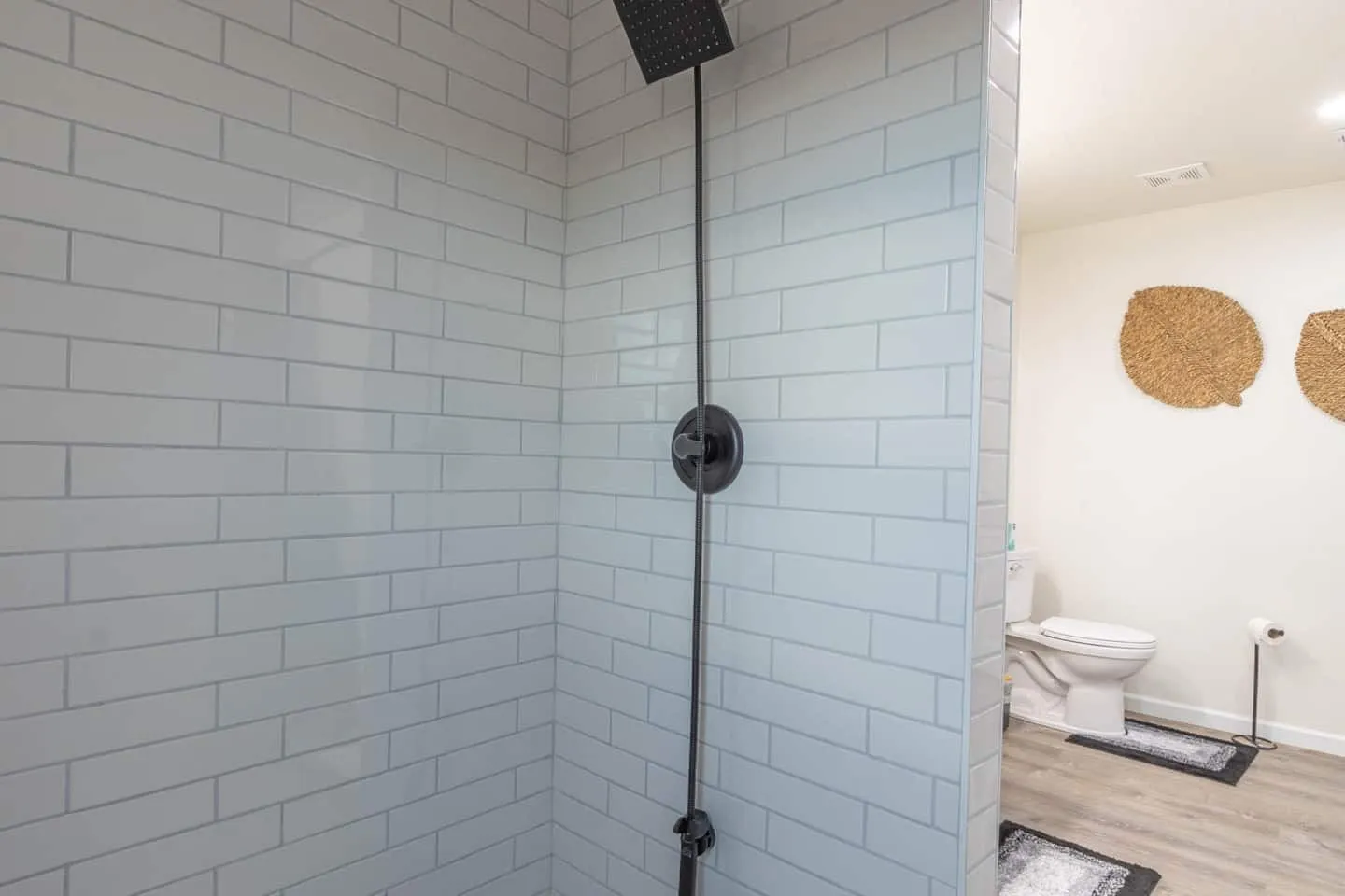 Unit 5 tiled walk-in shower
